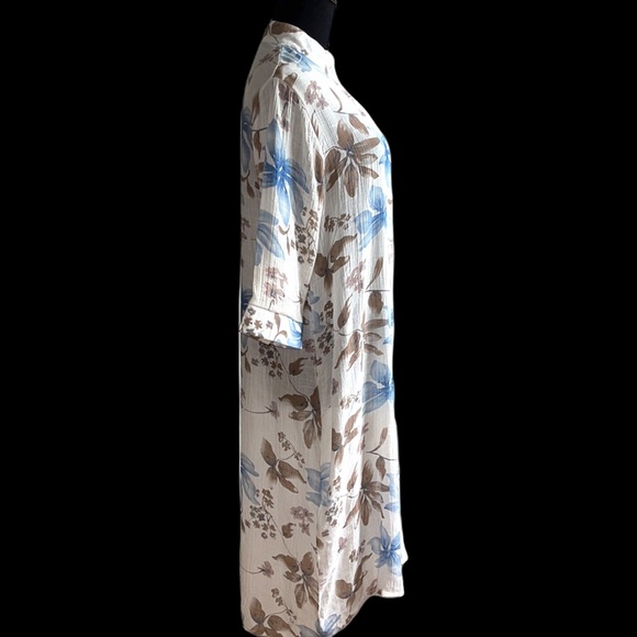 Floral Choker collar  button down dress - Picture 3 of 8